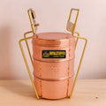 RoyalStuffs Copper 3 Tier Office Tiffin Lunch Box with Tin Lining – Hammered Copper Lunch Carrier