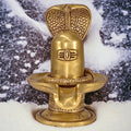 Vrindavan Pure Brass Shivling with Naag Dev – Handcrafted Fine Carved Shivling Idol