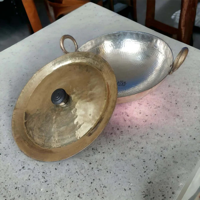 Hammered Copper Kadai with Tin Lining – Multi Purpose Cooking Kadhai (3 Litre)