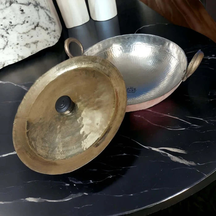 Hammered Copper Kadai with Tin Lining – Multi Purpose Cooking Kadhai (3 Litre)