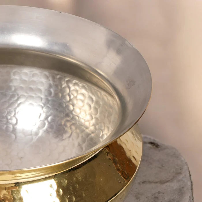 Handcrafted Brass Sipri Handi with Tin Lining – Traditional Heavy Bottom Cooking Vessel