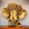 Brass Crafted Ganesha Wall Mask – Handmade Decorative Wall Hanging