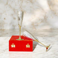 RoyalStuffs Set of 2 Royal Brass Wine Glasses – Handcrafted Luxury Brass Drinkware
