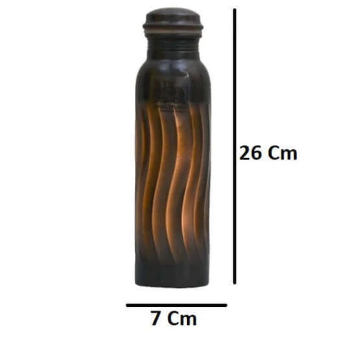 Pure Copper Lehar Water Bottle Set with 4 Tumblers – Antique Finish Drinkware Collection