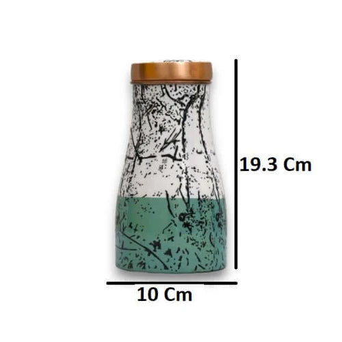 RoyalStuffs Sugar Pot Printed Bedside Carafe Bottle – Aqua White Designer Water Bottle (1000 ML)