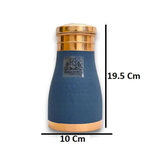 Royal Hammered Blue Copper Water Bottle – Premium Carafe Design (1000 ml)