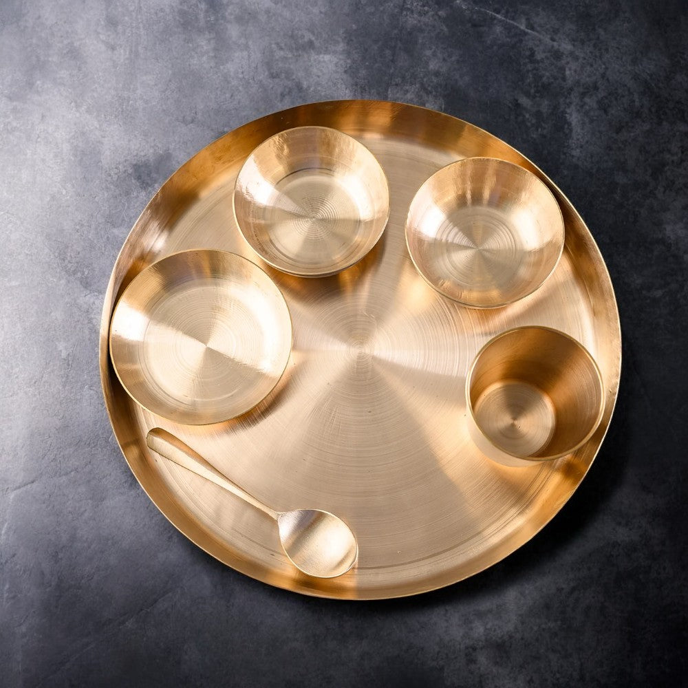 Handmade Pure Kansa Thali Set (6 Pieces) – Traditional Bronze Dinnerware for Healthy Royal Dining | RoyalStuffs.comHandmade Pure Kansa Thali Set (6 Pieces) – Traditional Bronze Dinnerware for Healthy Royal Dining | RoyalStuffs.com