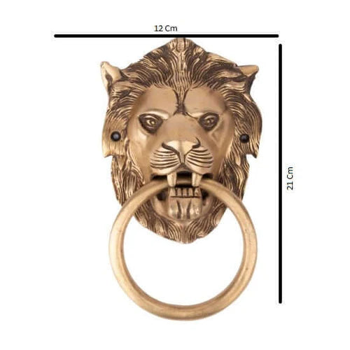 Royal Victorian Lion Head Brass Door Knocker – Antique Finish, Heavy Duty