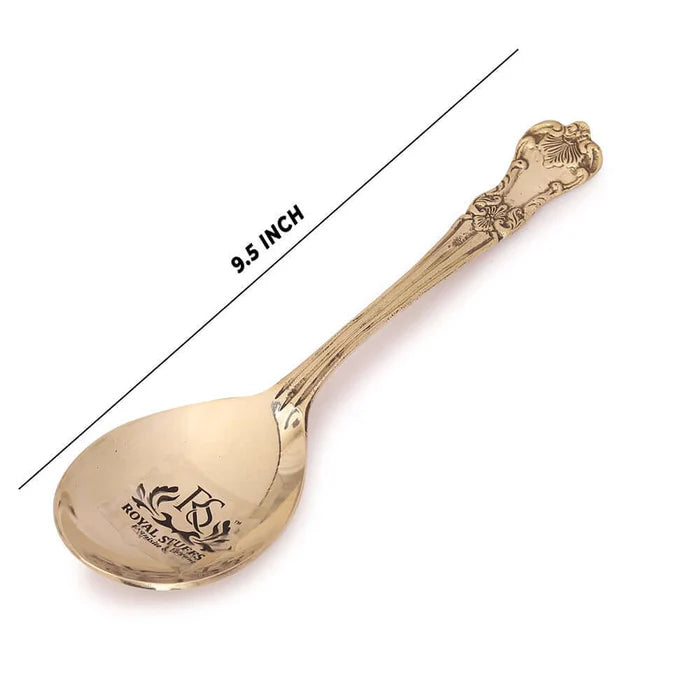 Decorative Pure Brass Serving Spoon – Handcrafted Premium Tableware Cutlery