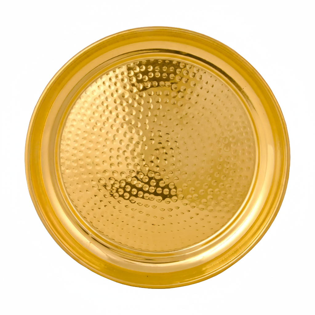 Handcrafted Hammered Brass Plate / Thali – 10.5 & 11.5 Inch | RoyalStuffs