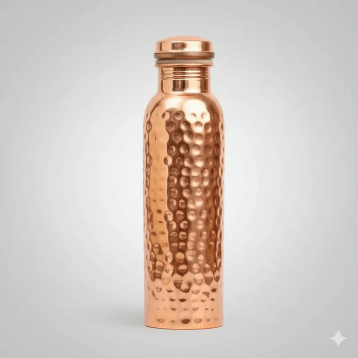 Hammered Pure Copper Water Bottle 950ml – Handcrafted Premium Drinkware