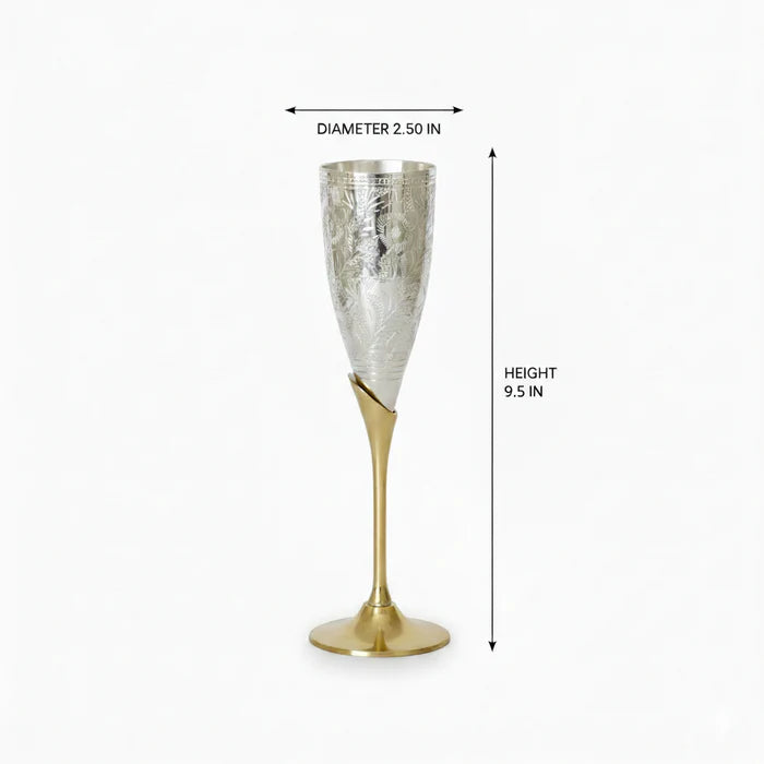 RoyalStuffs Set of 2 Royal Brass Wine Glasses – Handcrafted Luxury Brass Drinkware