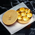 Pure Brass Spice Box (Masala Dani) Set with Lid, Spoon & 7 Containers