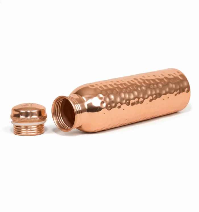 Hammered Pure Copper Water Bottle 950ml – Handcrafted Premium Drinkware