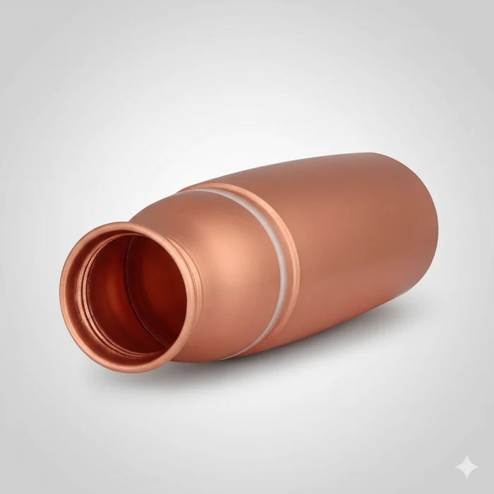 Premium Pure Copper Water Bottle (1L) with Glass Cap – Luxury Ayurvedic Drinkware