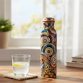 Colorful Paisley Pure Copper Water Bottle – Jointless Leak-Proof Ayurveda Bottle for Sports & Yoga (1000 ML)
