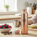 Royal Plain Shine Copper Water Bottle – 900 ml | Pure Copper, Minimal Design