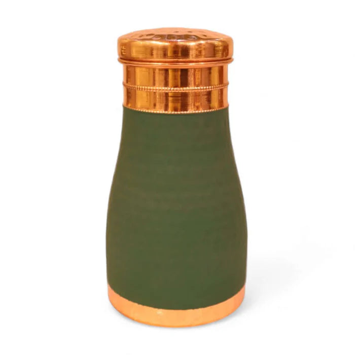 RoyalStuffs Hammered Velvet Touch Copper Bedside Carafe with Inbuilt Glass – 1 Litre