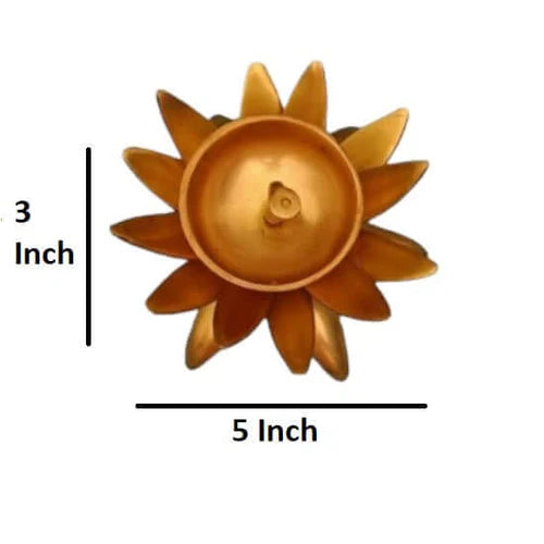 RoyalStuffs Lotus Shape Brass Diya – 1 KG Heavy Decorative Oil Lamp for Pooja Room & Home Decor