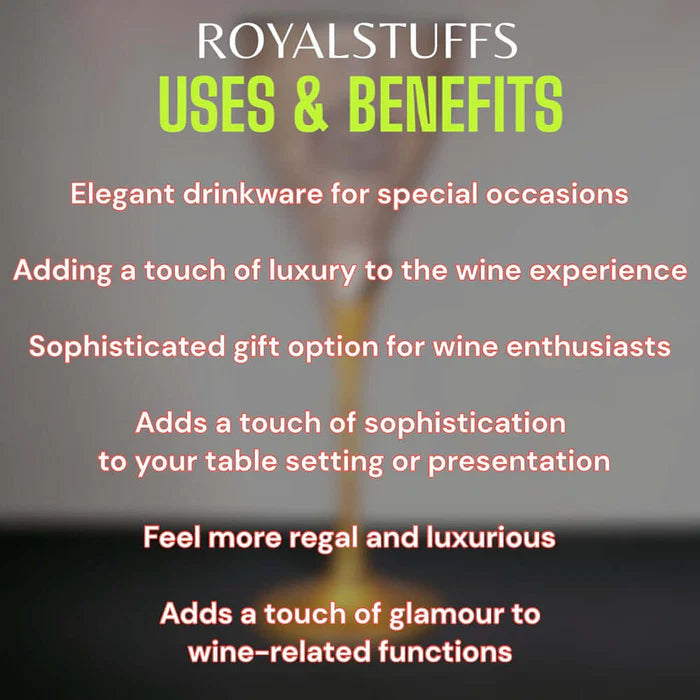 RoyalStuffs Set of 2 Royal Brass Wine Glasses – Handcrafted Luxury Brass Drinkware