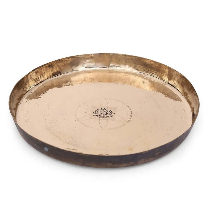 Pure Kansa Bronze Handmade Dinner Plate Thali – 80:20 Certified Bronze Dining Plate