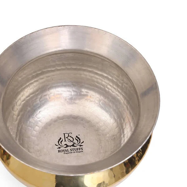 Handcrafted Brass Sipri Handi with Tin Lining – Traditional Heavy Bottom Cooking Vessel