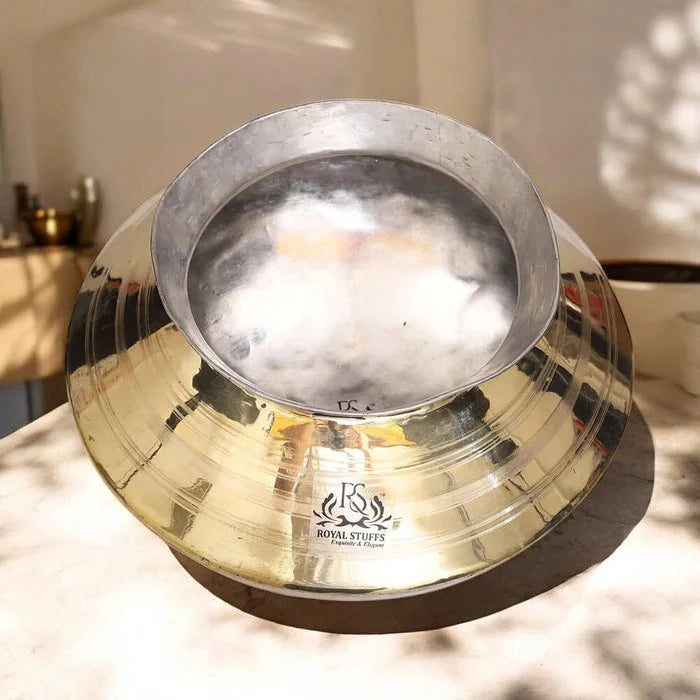 Handmade Brass Handi with Tin Lining – Traditional Heavy Bottom Cooking Pot