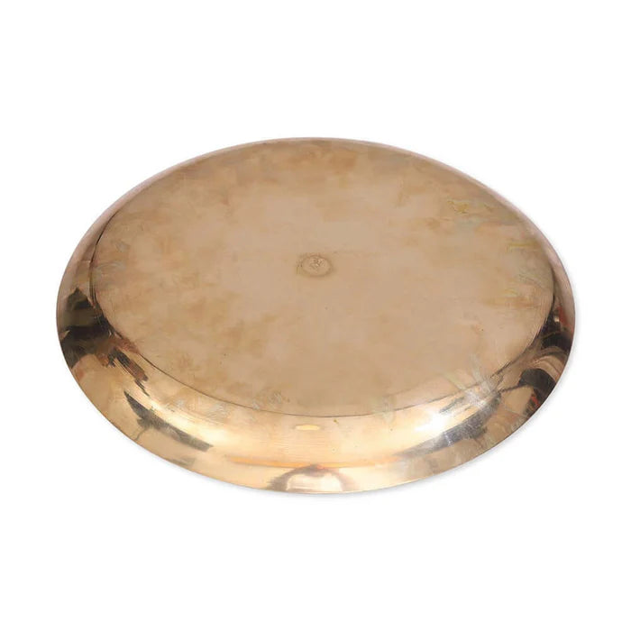Pure Bronze Kansa Plate 10.5 Inch – Handmade Dining & Serving Plate (80:20 Certified)