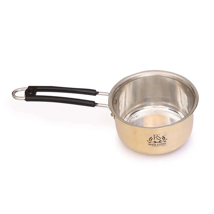 Brass Sauce Pan Tapeli with Tin Coating – Milk & Tea Cooking Pot (Multiple Sizes)