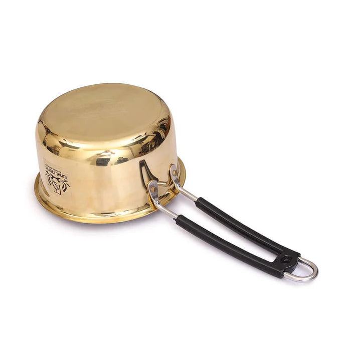 Brass Sauce Pan Tapeli with Tin Coating – Milk & Tea Cooking Pot (Multiple Sizes)
