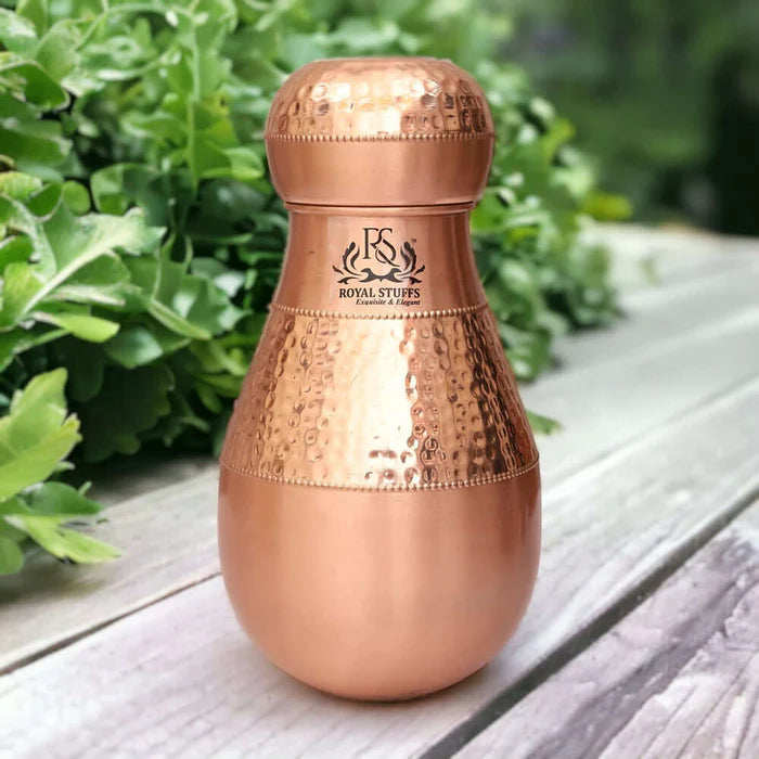 1500 ML Pure Copper Lotus Water Jug – Handcrafted Hammered Copper Pitcher with Lid