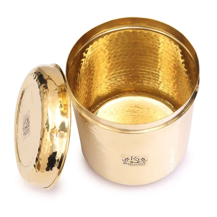 6 Piece Brass Storage Container Set – Premium Brass Kitchen Canisters