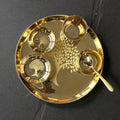 RoyalStuffs Designer Kansa Thali Set – 80:20 Certified Bronze Dinner Set with Laser Engraved Tree Design
