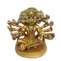 RoyalStuffs 5 Inch Pure Brass Panchmukhi Coloured Hanuman Ji Idol – Handcrafted Divine Brass Murti