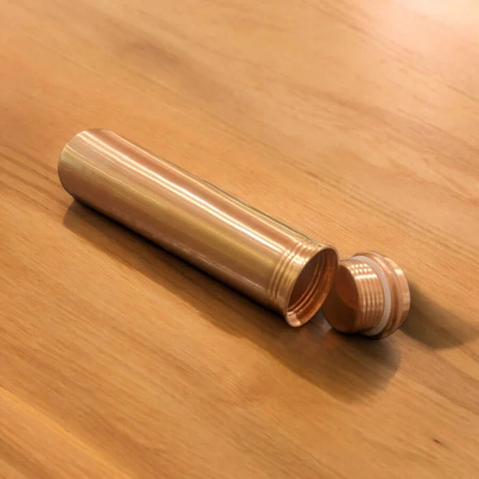 RoyalStuffs Tower Plain Shine Pure Copper Water Bottle – 700 ML Leak-Proof Copper Bottle