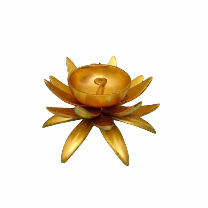 RoyalStuffs Lotus Shape Brass Diya – 1 KG Heavy Decorative Oil Lamp for Pooja Room & Home Decor