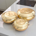 Hammered Mughlai Style Brass Handi with Lid & Tin (Kalai) Coating – Traditional Heavy Brass Cooking Pot | 3 Sizes | RoyalStuffs