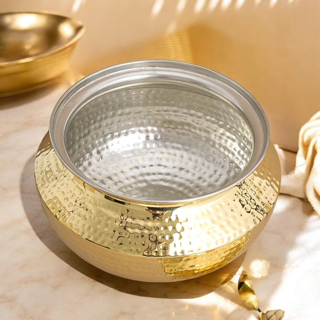 Handmade Brass Patili with Kalai (Tin) Coating Inside – Available in 1.7L, 2.7L, 3.4L & 4.9L
