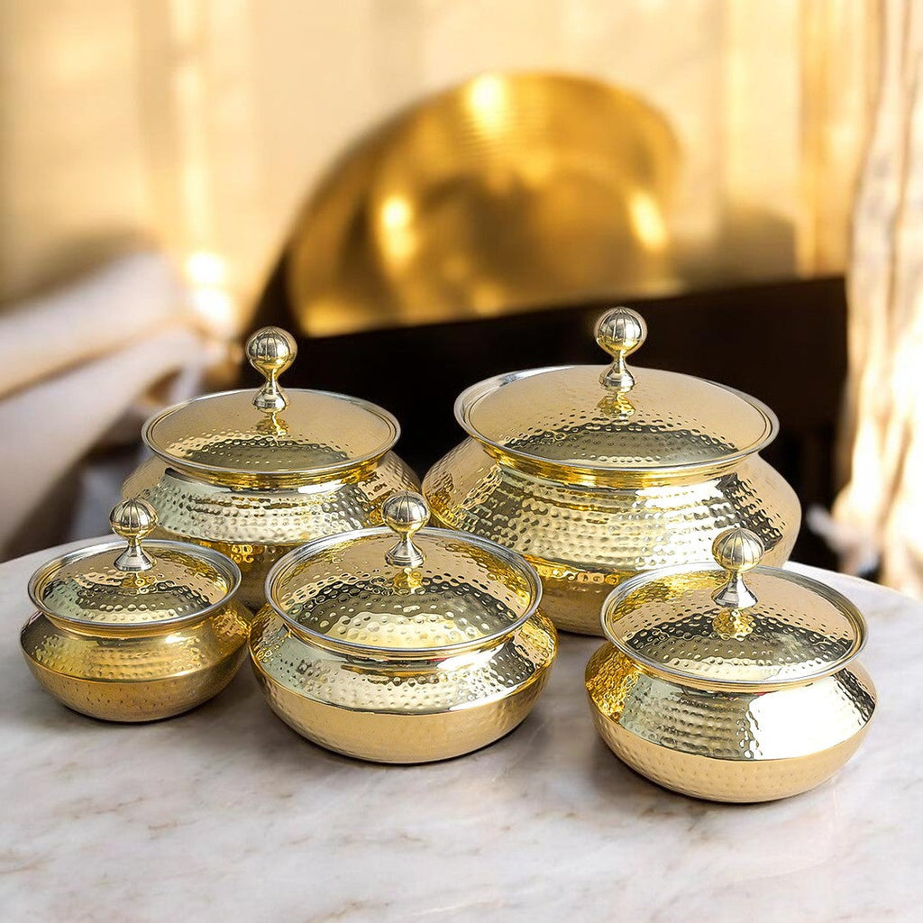 Handmade Brass Patili with Kalai (Tin) Coating Inside – Available in 1.7L, 2.7L, 3.4L & 4.9L