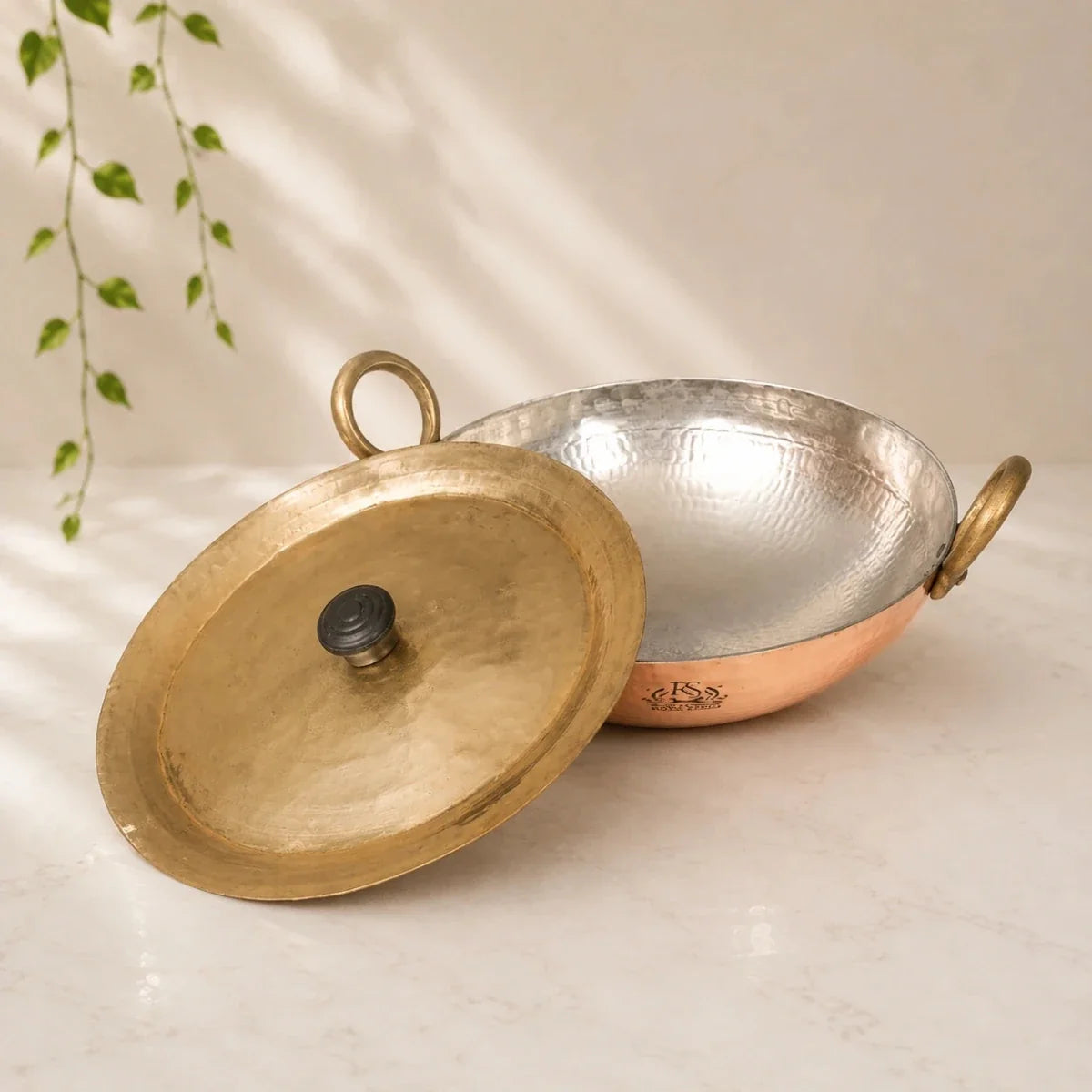 Hammered Copper Kadai with Tin Lining – Multi Purpose Cooking Kadhai (3 Litre)