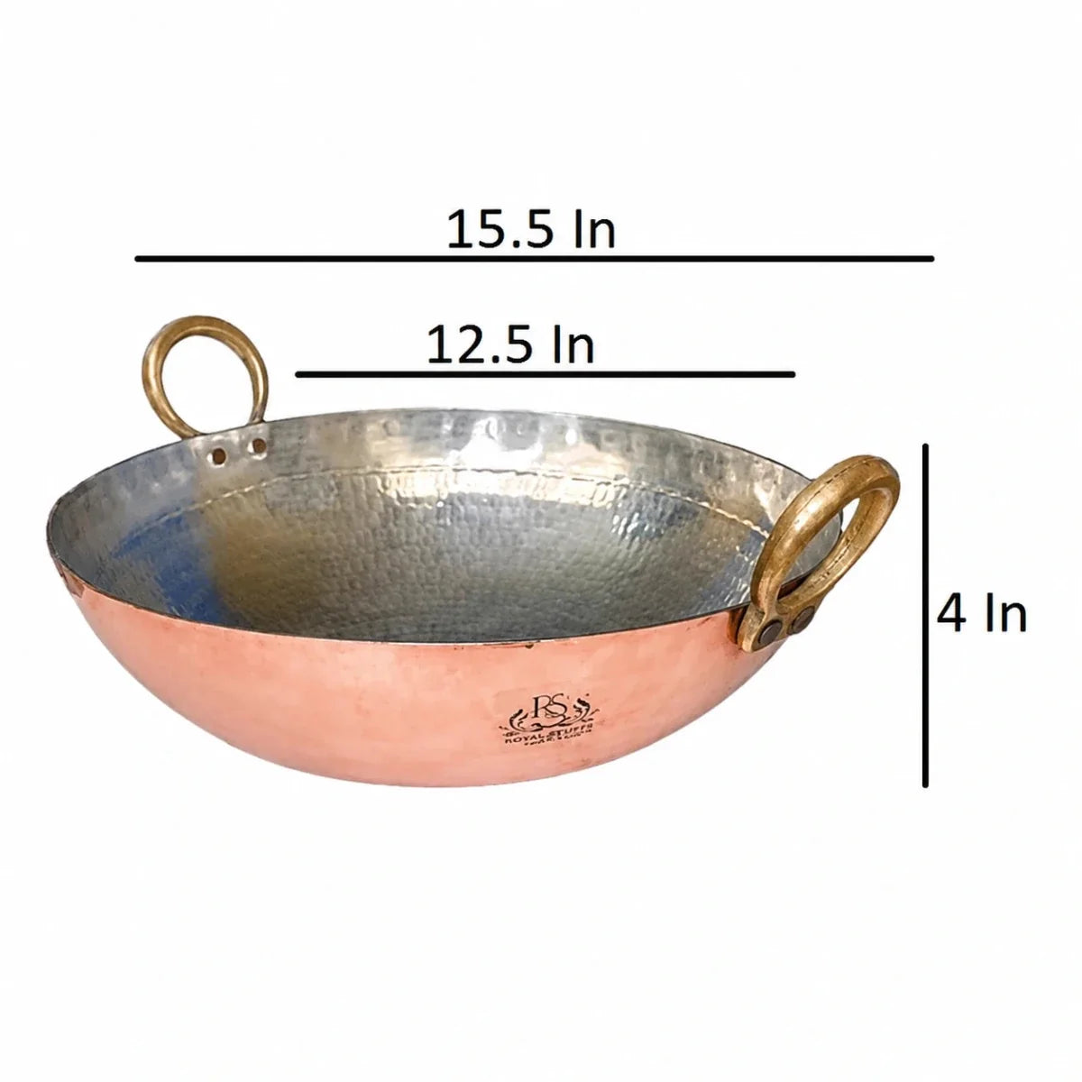 Hammered Copper Kadai with Tin Lining – Multi Purpose Cooking Kadhai (3 Litre)