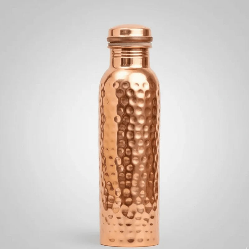 Hammered Pure Copper Water Bottle 950ml – Handcrafted Premium Drinkware