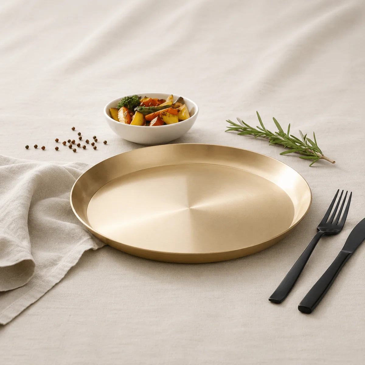 Handcrafted Brass Plate / Thali – Matte Finish
