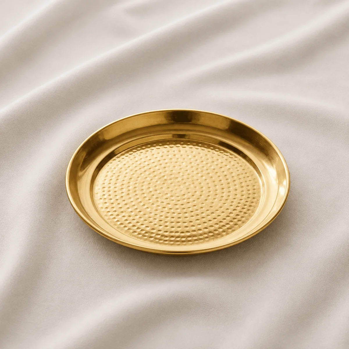 Handcrafted Hammered Brass Plate / Thali – 10.5 & 11.5 Inch | RoyalStuffs