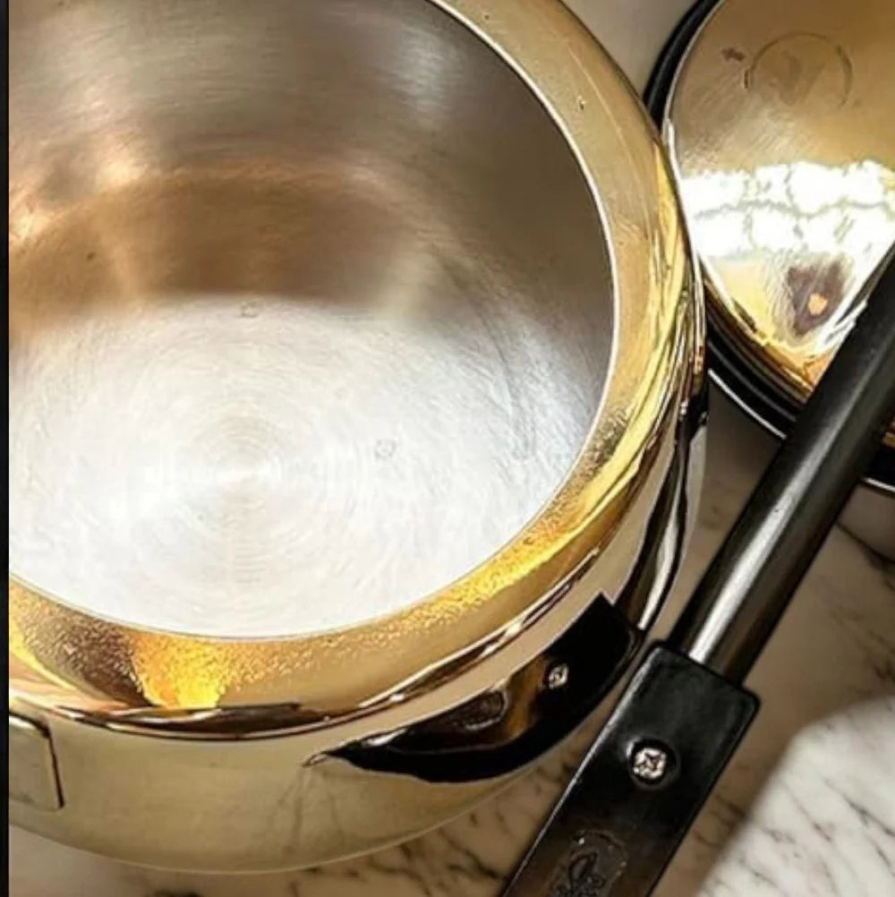 Handmade Brass Pressure Cooker with Kalai (Tin) Coating Inside – 2L, 3L & 5L