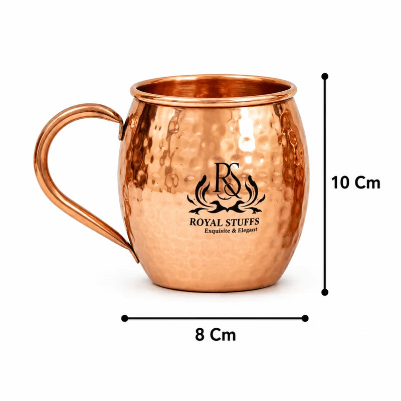 Handcrafted Copper Moscow Mule Mug Set – Set of 6 Hammered Copper Drinkware Mugs