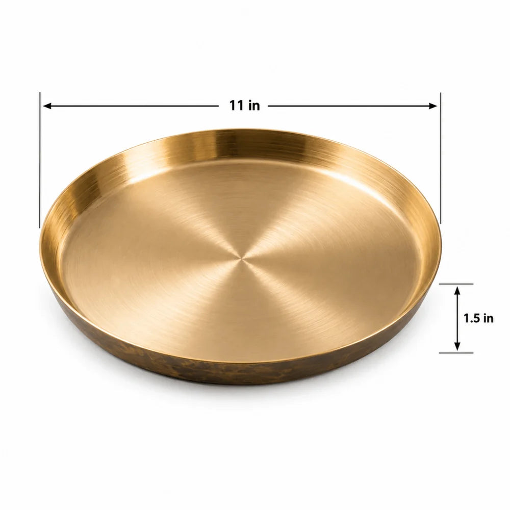 Handmade Pure Kansa Thali (Bronze Plate) for Traditional Dining | Royal Stuffs