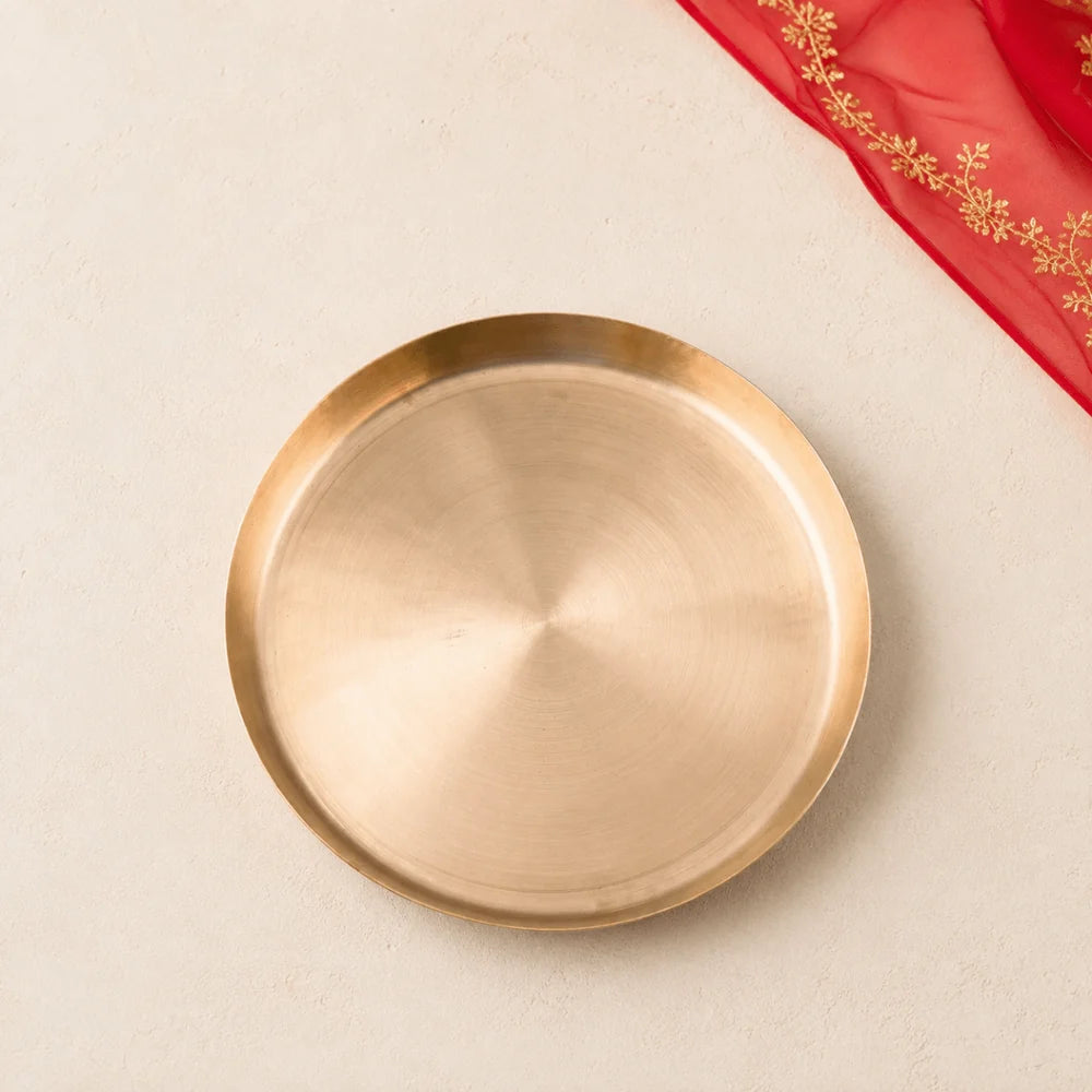 Handmade Pure Kansa Thali (Bronze Plate) – Traditional Indian Dinnerware | RoyalStuffs.com