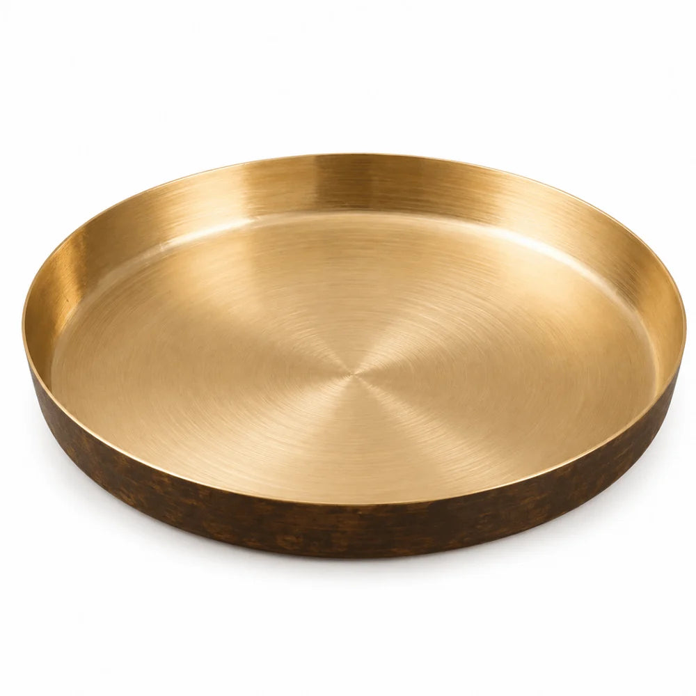 Handmade Pure Kansa Thali (Bronze Plate) – Traditional Indian Dinnerware | RoyalStuffs.com
