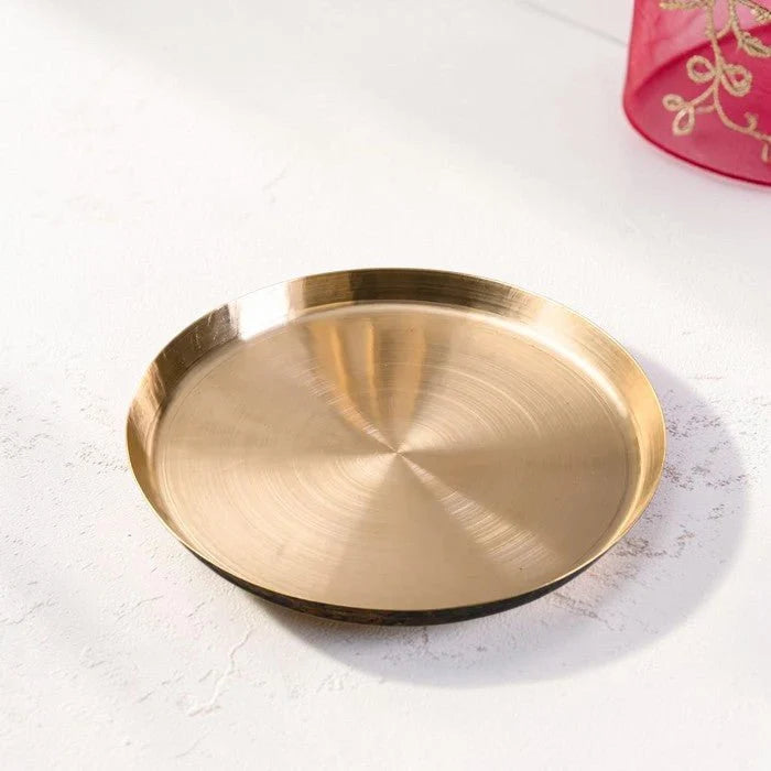 Handmade Pure Kansa Thali (Bronze Plate) for Traditional Dining | Royal Stuffs